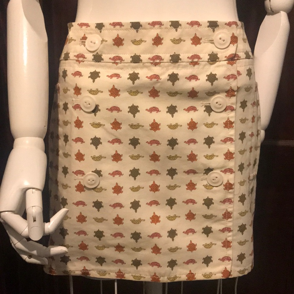 J Crew 8 Turtle Print Mini Skirt